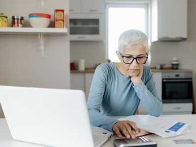 Woman working on budget