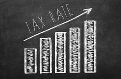 Diagram showing current trend of increasing Tax Rates.