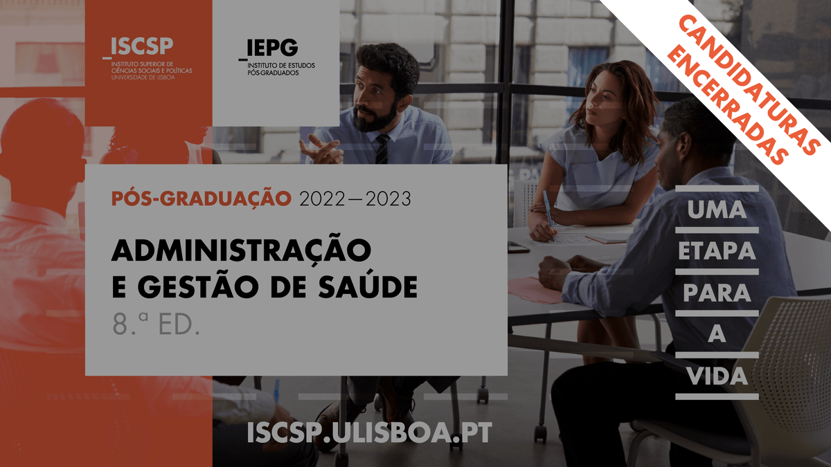 Pós-graduação em Administração e Gestão de Saúde co