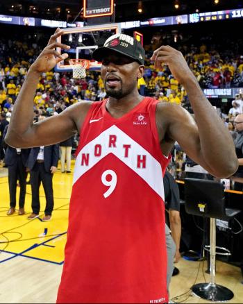 Le 13 juin 2019, Serge Ibaka est sacré champion NBA. (Kyle Terada/USA Today Sports/P/Presse Sports)