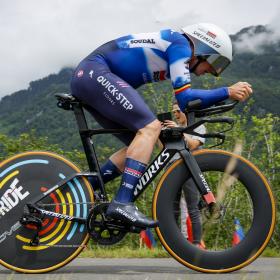 VADUZ, SWITZERLAND - JUNE 09 : Lampaert Yves (BEL) of Soudal - Quick Step during stage 1, an individual time trial of 4,8 km with start and finish in Vaduz, as part of the Tour of Switzerland 2024, an UCI World Tour cycling race on June 9, 2024 in Vaduz, Switzerland, 09/06/2024 ( Photo by Jan De Meuleneir / Photonews (L'Equipe)