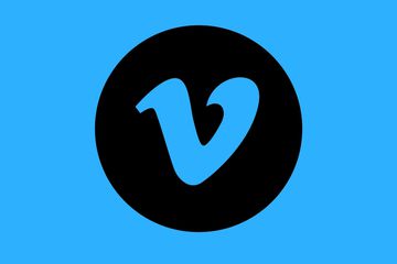 Vimeo icon on blue background