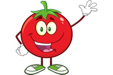 Happy Tomato Cartoon Mascot Character Waving