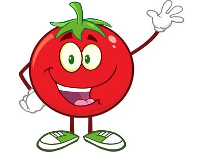 Happy Tomato Cartoon Mascot Character Waving