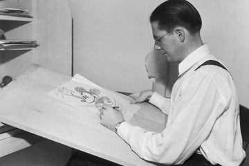 Animator Drawing Mickey Mouse at Disney Studios