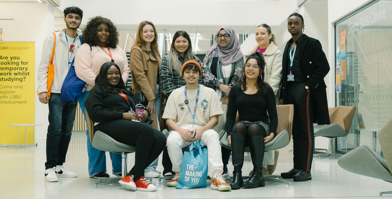 LSBU two students smiling