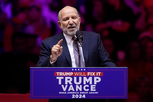 Howard Lutnick at a Trump-Vance campaign rally