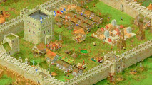 Grab the HD version of strategy classic Stronghold for less than $2: An overhead view of a medieval English castle, from Stronghold HD.