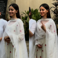 Ananya Panday wears Chanderi kurta and pant set with flower motifs, and it can be your wedding trousseau pick