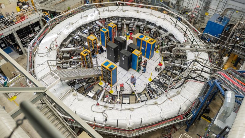 The ring-shaped machinery of the Fermi National Accelerator Laboratory.