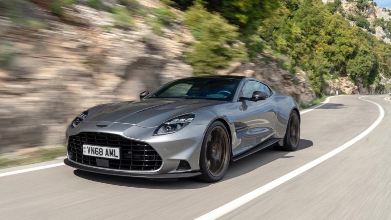 a sports car on a mountain road