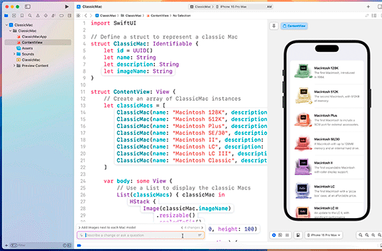 Swift Assistがコードを修正