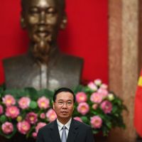 Le président vietnamien Vo Van Thuong a démissionné, pour "manquements et violations des règlements" du Parti communiste (photo prise à Hanoï le 21 avril 2023)