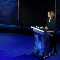 Lors du premier débat Trump/Harris au National Constitution Center, 10 septembre 2024