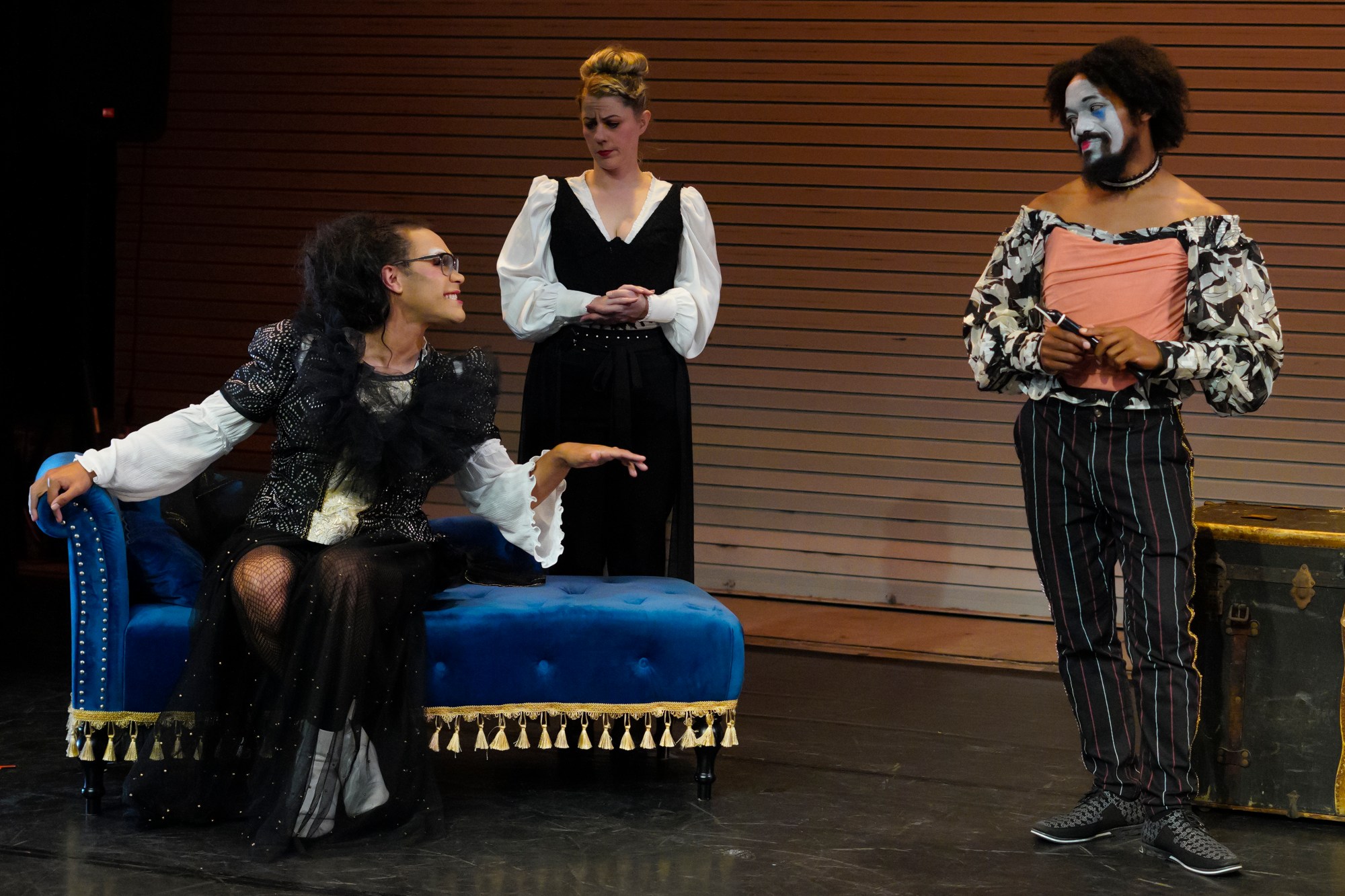 Robert Del Pino, left, Ruth Russell and William BJ Robinson in Loud Fridge Theatre Group's "Twelfth Night of the Living Dead (or What You Kill)." (Daren Scott)