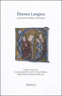 Étienne Langton, prédicateur, bibliste, théologien