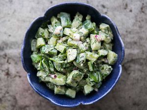 Cucumber Salad with Tahini Dressing