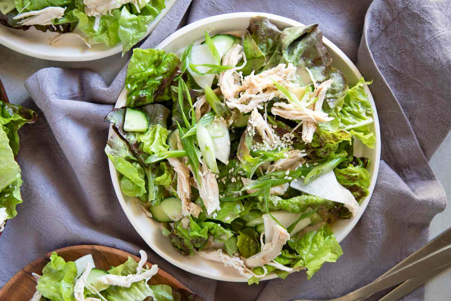 Weeknight chicken salad in a bowl.