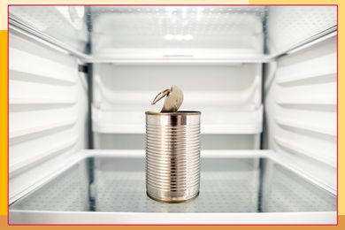 empty can in fridge