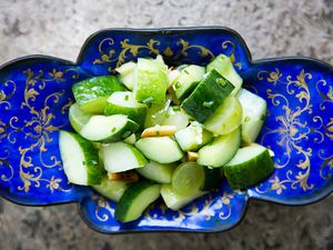 Cucumber Salad with Grapes and Almonds