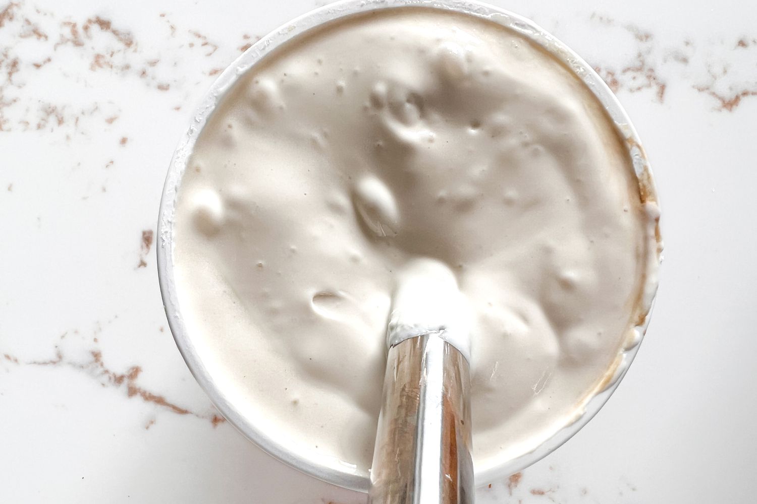 blending cottage cheese with immersion blender