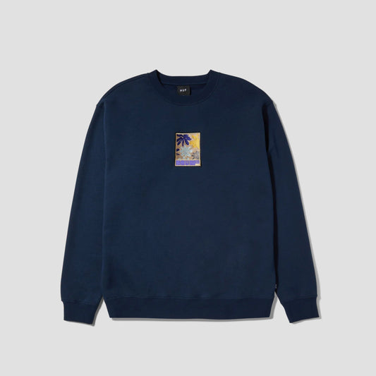 HUF Morning Glory Crewneck Navy