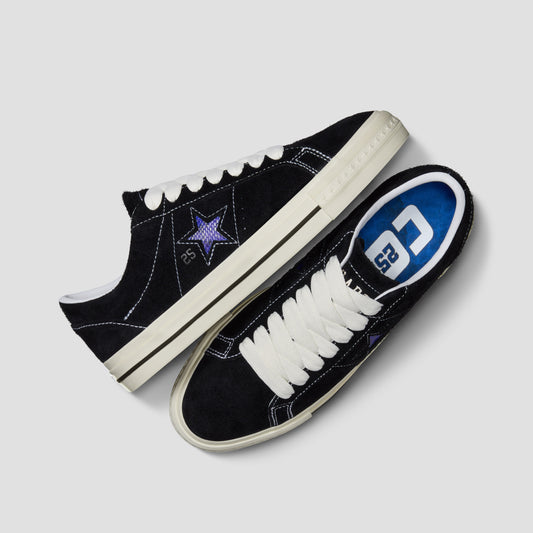 Converse Cons x Quartersnacks One Star Pro Ox Skate Shoes Black / Egret / Hyper Blue