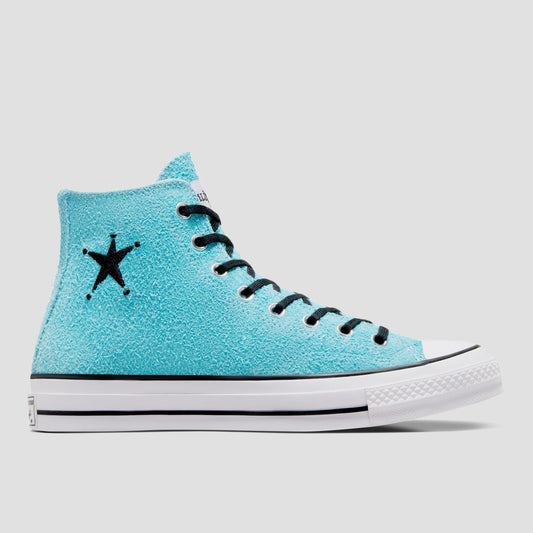 Converse X Stussy Chuck 70 Hi Skate Shoes Sky Blue