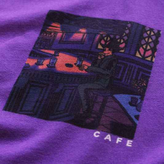 Skateboard Cafe Barfly T-Shirt Purple