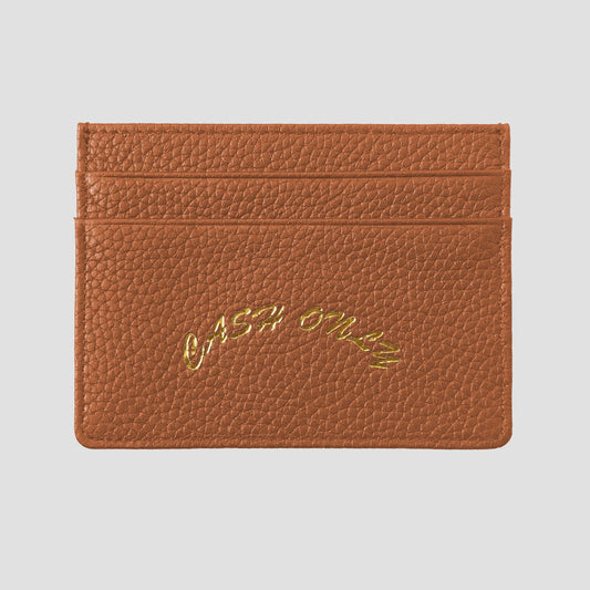 Cash Only Leather Cardholder Tan