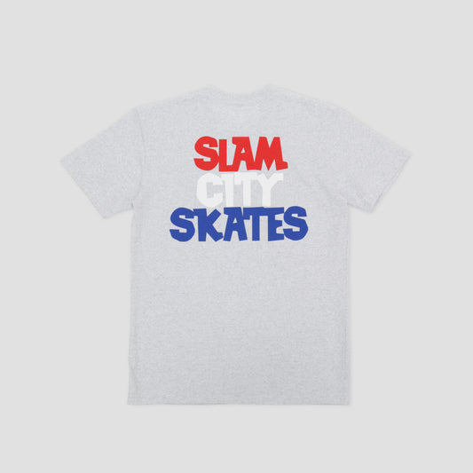 Slam City Skates Classic Scale Logo T-Shirt Ash Heather