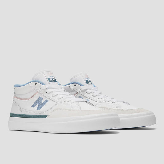 New Balance 417 Skate Shoes White / Blue Laguna