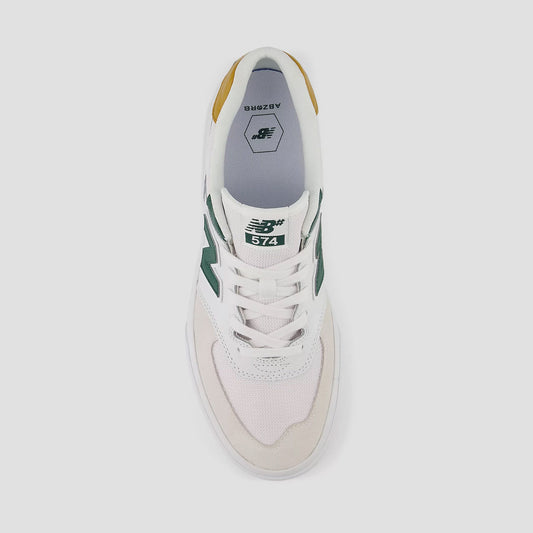 New Balance 574 Skate Shoes White / Nightwatch Green