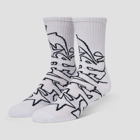 HUF Outlines Crew Sock White