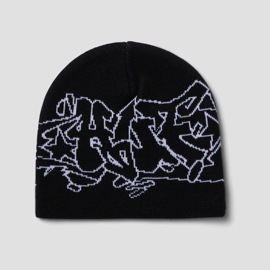 HUF Outlines Skull Beanie Black