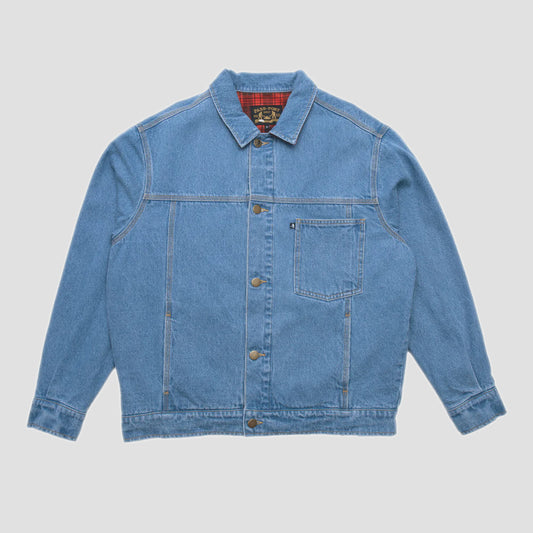 PassPort Workers Club Lined Denim Jacket Washed Light Indigo