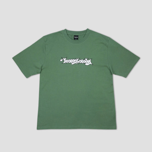 Baglady Bootleg Throw Up T-Shirt Sage Green