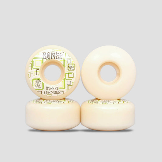 Bones 54mm 99A Retros STF V3 Slims Skateboard Wheels Natural / Green