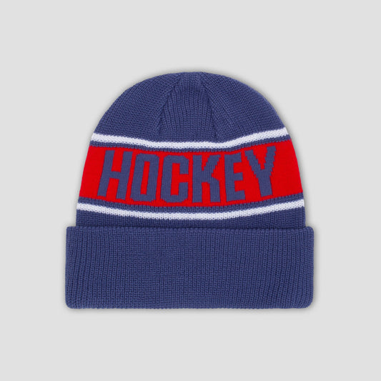 Hockey Stripe Beanie Blue