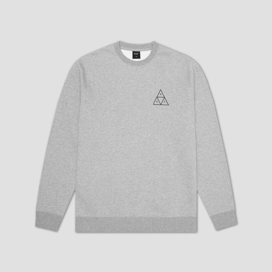 HUF Essentials Triple Triangle Crew Heather Grey