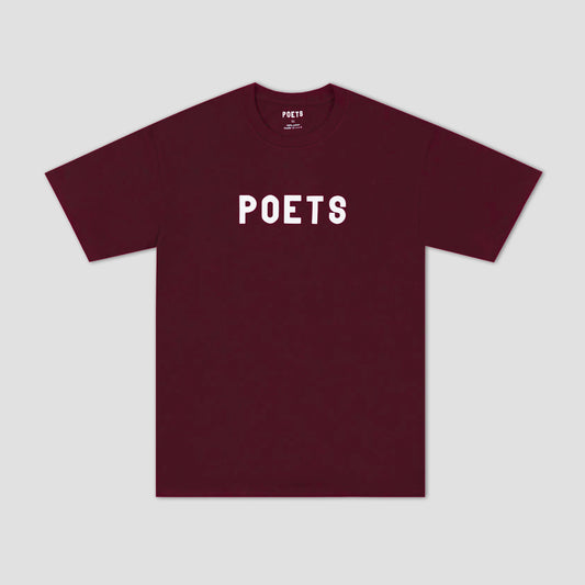 Poets OG Flocked T-Shirt Maroon