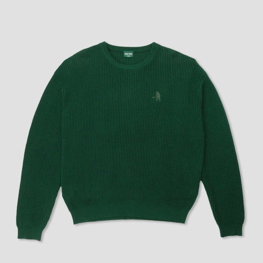 Passport Organic Cotton Waffle Knit Crew Dark Green