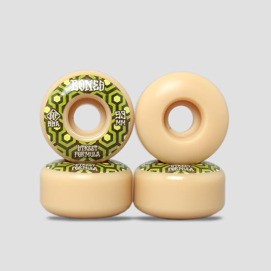 Bones 53mm 99A Retros STF V1 Standard Skateboard Wheels White / Green