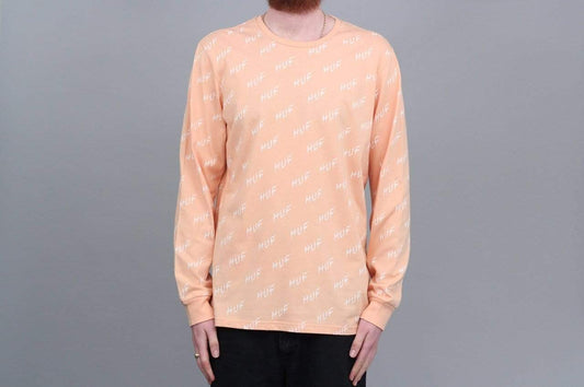 HUF Bolt All Over Longsleeve T-Shirt Peach