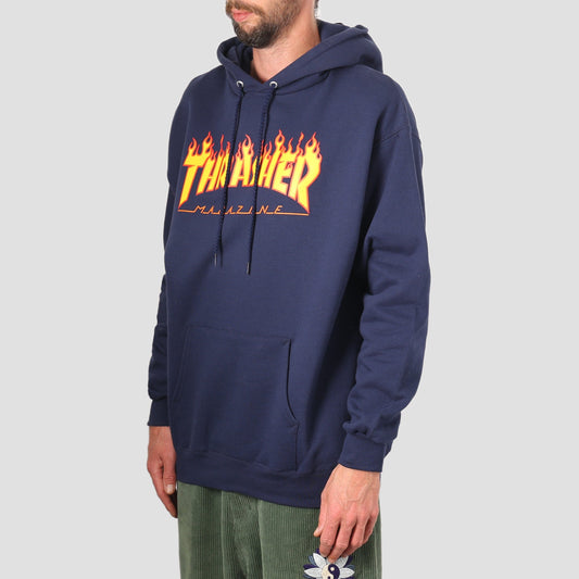 Thrasher Flame Logo Hood Navy