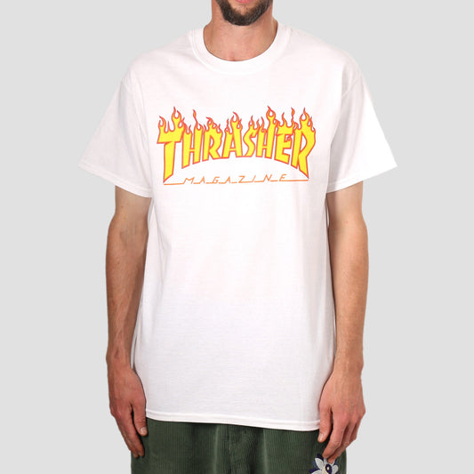 Thrasher Flame Logo T-Shirt White