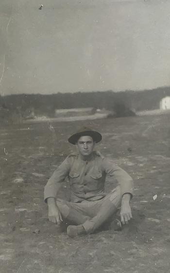 Jim Scarbrough near his stateside training camp.