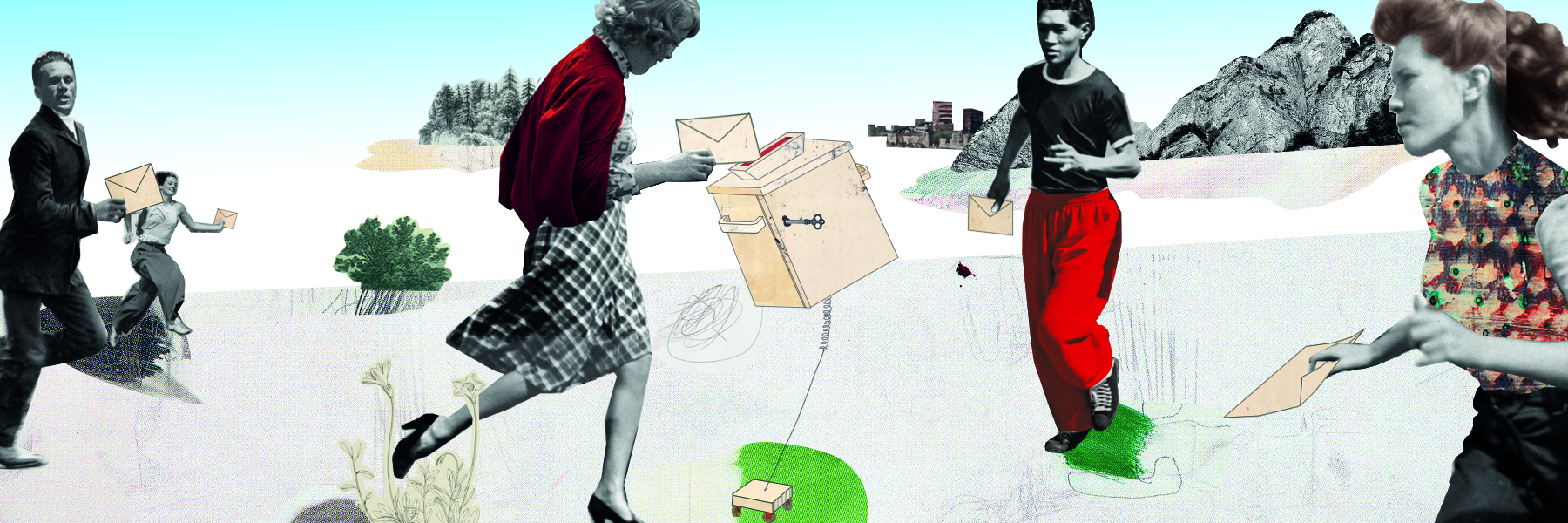 graphic of woman holding ballot box