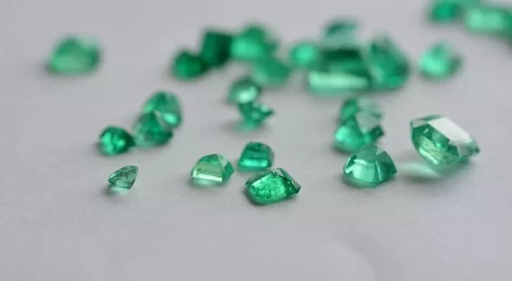 A collection of emeralds