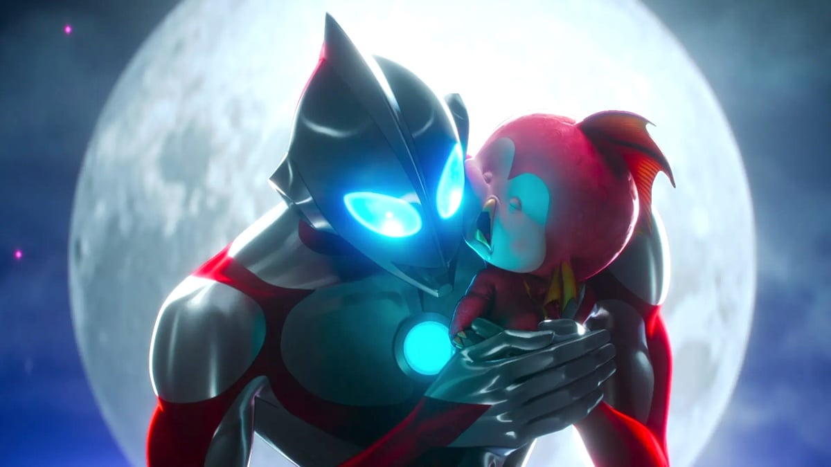 ken and emee in ultraman rising in the ocean